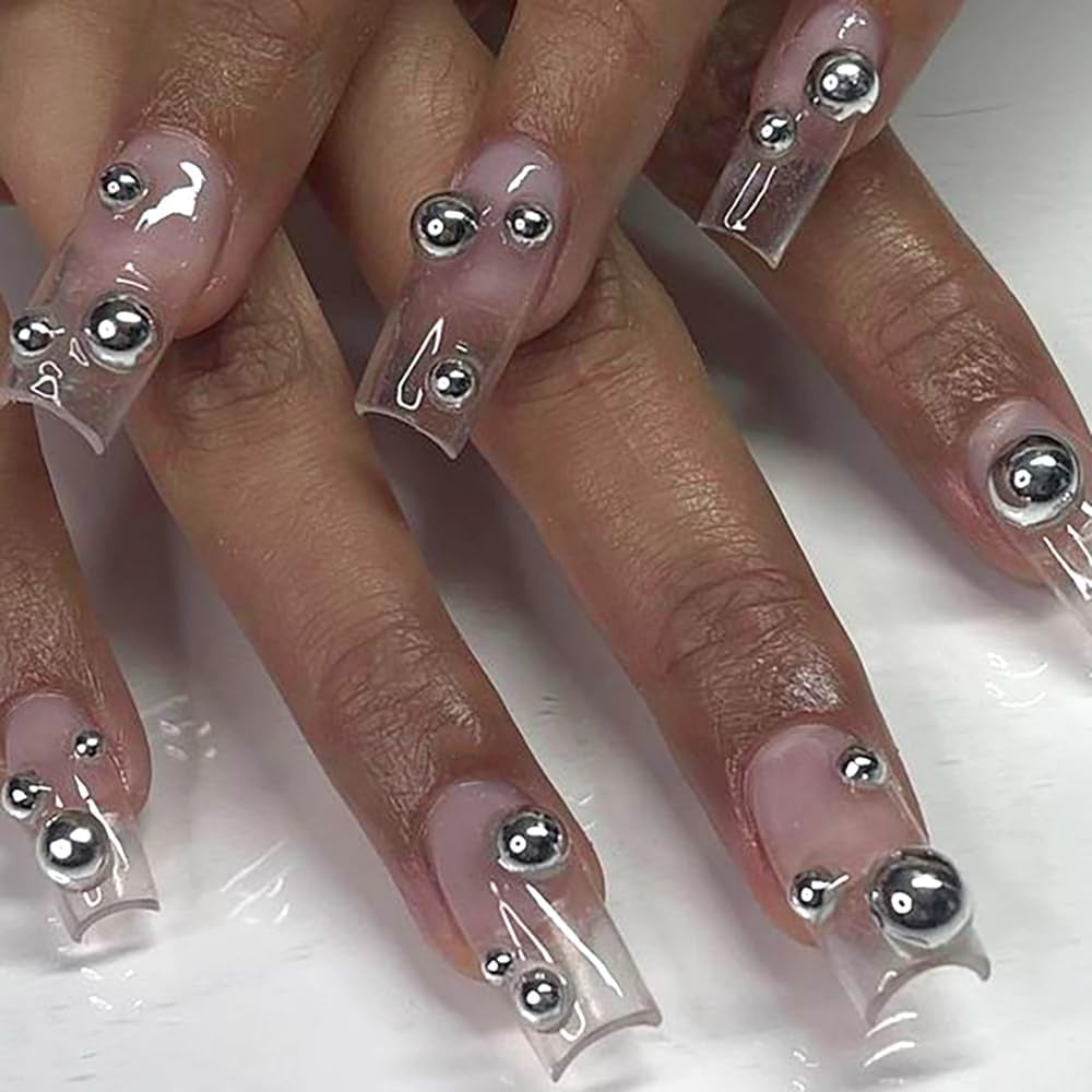 12 Grids of Gold & Silver 3D Half Round Nail Charms - Metal Caviar Beads for Stunning Nail Art Designs