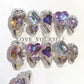 Luxury 24Pcs Butterfly Flower Press-On Nails with Rhinestones - Removable Full Cover Acrylic Fake Nails with Glue