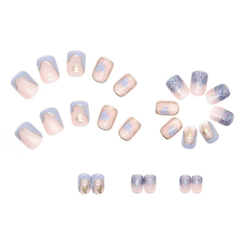 Chic Short Square Fake Nails for Effortless Elegance