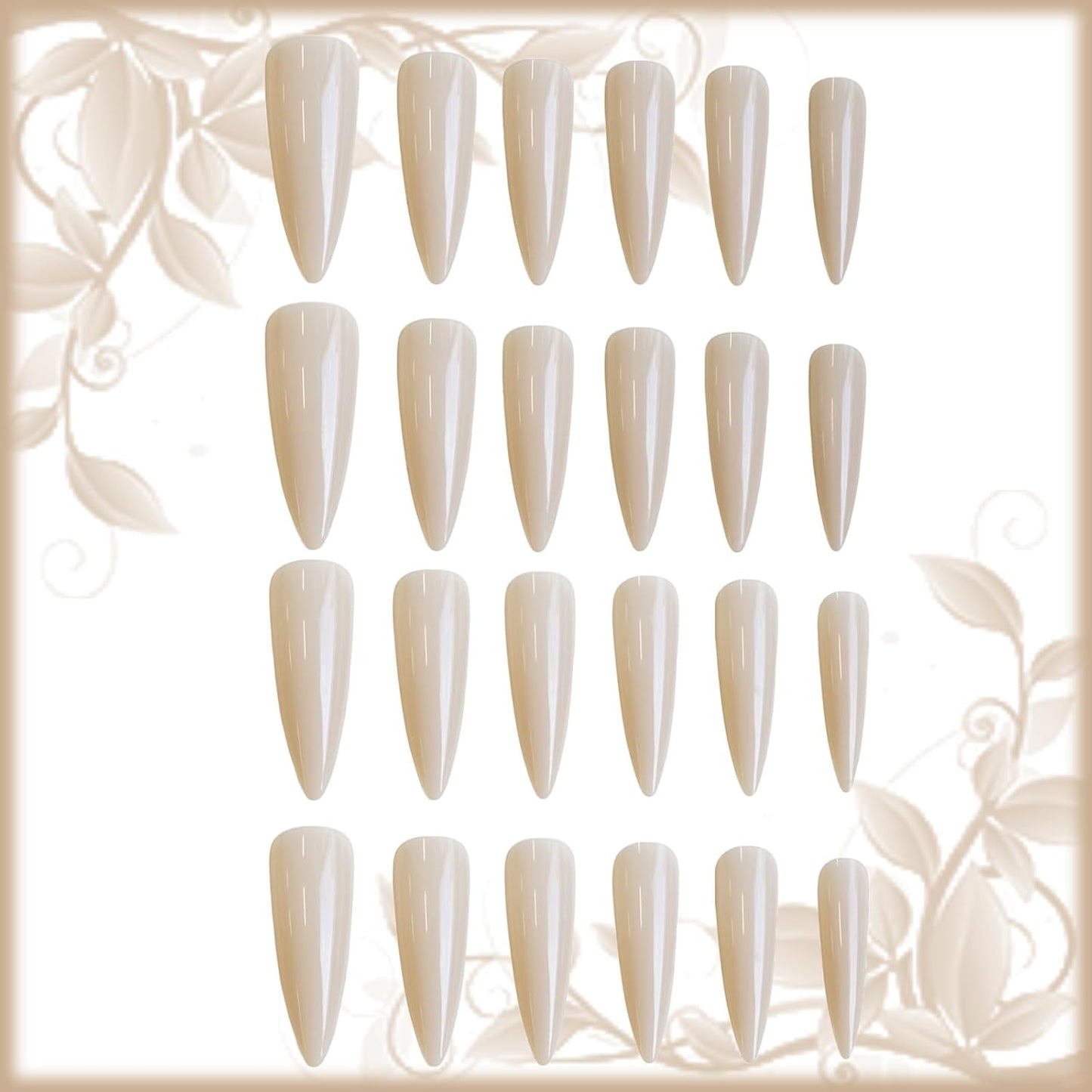 Glamorous 24Pcs Stiletto Press-On Nails - Glossy Solid Color Acrylic Manicure for Chic Coquette Style