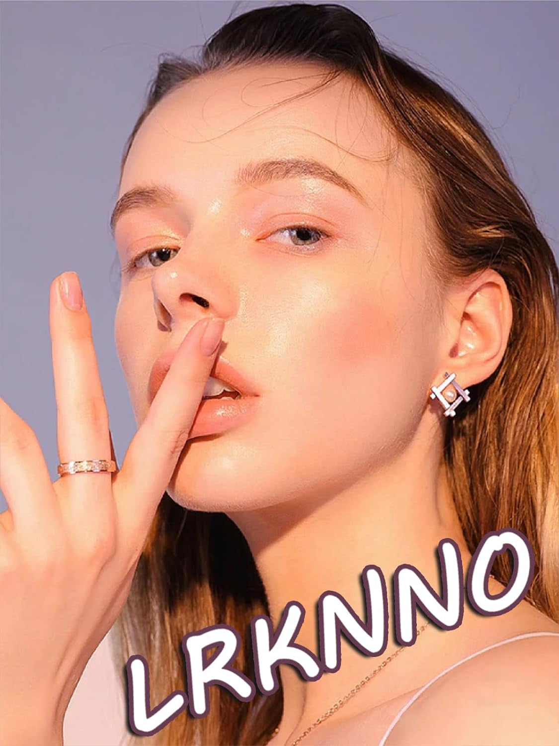 24Pcs Festive Blue Glitter Snowflake Press-On Nails - Short Square French Tips with Rhinestone Design for a Sparkling Christmas Look