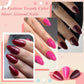 240 Pcs Almond Red Press-On Nails - Full Cover Solid Color Acrylic Fake Nails with 5 Sheets Adhesive Tabs for Effortless Glam!