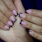24Pcs Elegant Fairy White Flower Press-On Nails with Pink French Tips - Short Square Design for Effortless DIY Manicure