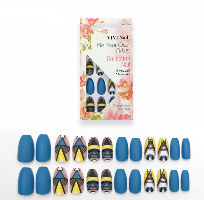 Matte Finish 24-Piece Fake Nail Set for Effortless Glamour