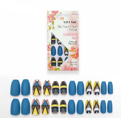 Matte Finish 24-Piece Fake Nail Set for Effortless Glamour