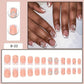 Charming Short Press-On Butterfly French Acrylic Nails - 24 Pcs Cute Square Stick-On Manicure for Women