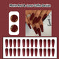 Stunning Matte Red Coffin Press-On Nails - 24 Pcs Long False Nails for Glamorous Looks