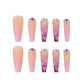 Glamorous Extra Long Rhinestone Pink Press-On Nails - 24PCS Glitter Acrylic Full Cover Nail Tips for Women & Girls