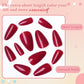 240 Pcs Almond Red Press-On Nails - Full Cover Solid Color Acrylic Fake Nails with 5 Sheets Adhesive Tabs for Effortless Glam!