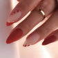 Glamorous 24Pcs Red Floral Almond Press-On Nails - Mid-Length Glitter Full Cover Tips