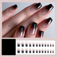 24 Pcs Black & White Ombre Press-On Nails - Stylish Short Square Full Cover French Tips for Effortless DIY Nail Art