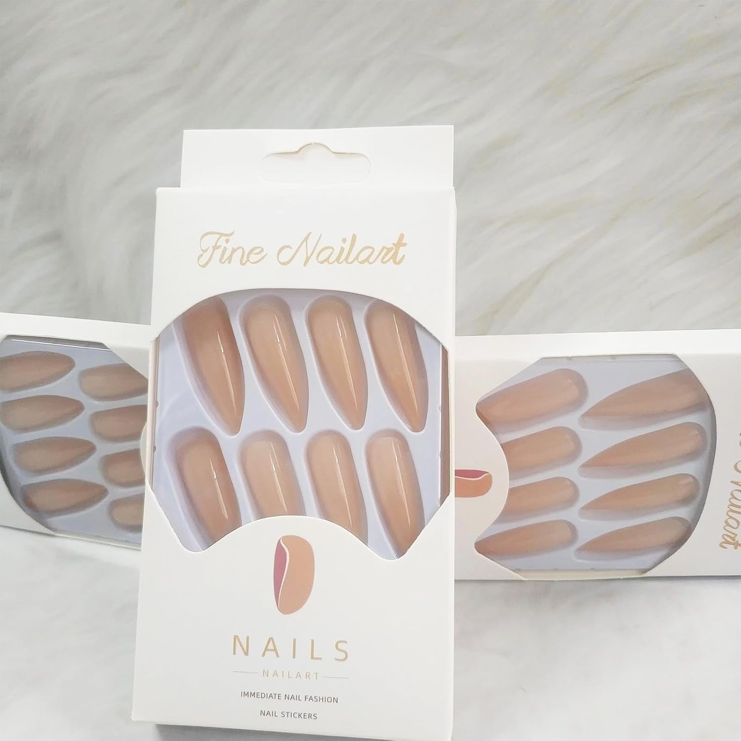 Glamorous 24Pcs Stiletto Press-On Nails - Glossy Solid Color Acrylic Manicure for Chic Coquette Style