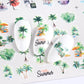 Tropical Paradise Nail Art Stickers - 12 Sheets of Beach, Coconut Tree & Ocean Designs for Stunning Summer Nails