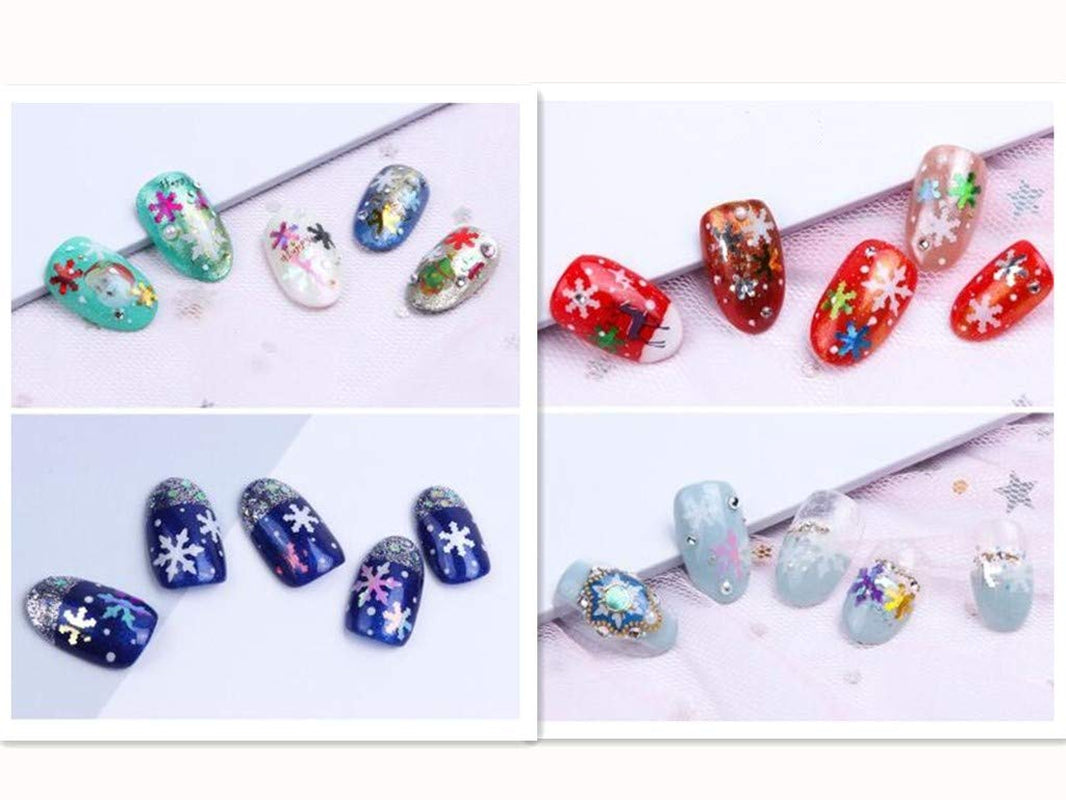 Christmas Snowflakes Ultrathin Nail Sequins Laser Sparkly Nail Glitter Flake Winter DIY Nail Decals Nail Decoration