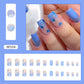 Stunning Butterfly Pattern Press-On Nails - Full Cover Square Tips for Effortless Manicure!