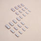 Glamorous Medium Square Chrome Press-On Nails - 24 Pcs Glossy Squoval Aurora Pearl Design