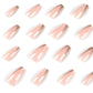 Bling Multicolor Square French Press-On Nails - 24PCS Full Cover Nude Acrylic False Nails for Women and Girls