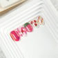 Sweet Strawberry Kids Press-On Nails - Fun Almond-Shaped Fake Nails for Girls - Easy Adhesive Full Cover Short Nail Tips