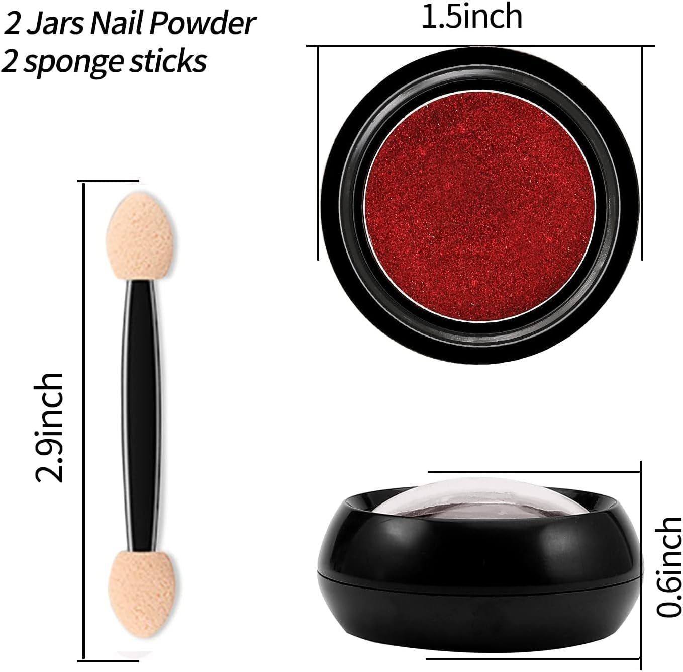 Transform Your Nails with 2 Boxes of Red Chrome Nail Powder - Holographic Metallic Mirror Effect Glitter for Stunning Manicure Designs!