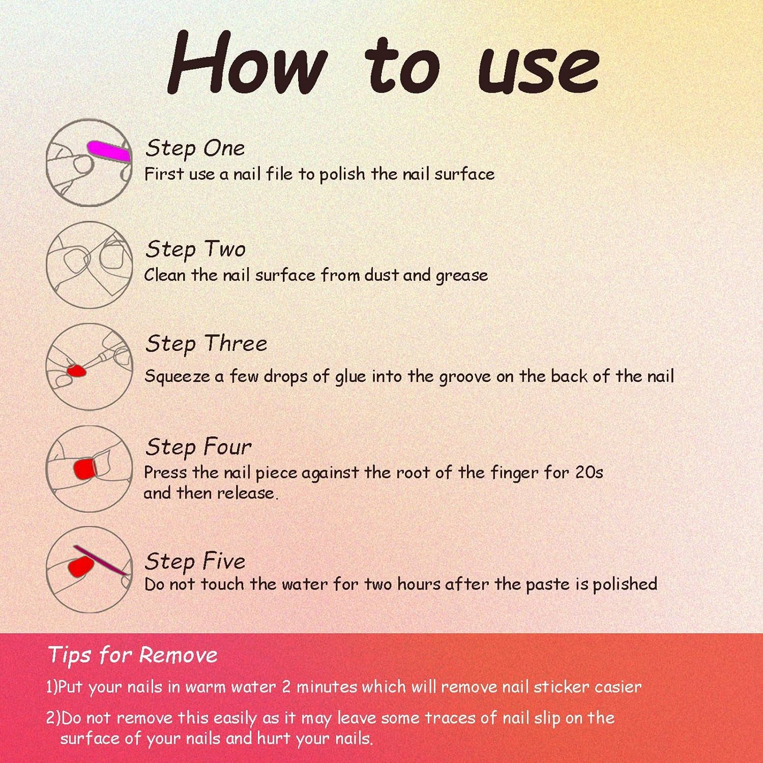 Glamorous Medium Square Chrome Press-On Nails - 24 Pcs Glossy Squoval Aurora Pearl Design