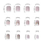 Festive Snowflake 3D Rhinestone Press-On Nails - Short Square Acrylic Christmas Nails with Glitter Sequins & White French Tips - 24 Pcs Full Cover Set for Women