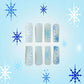 Stunning Blue Snowflake Christmas Press-On Nails - Long Square Matte Coffin Design, 24Pcs Full Cover Acrylic for Festive Manicures