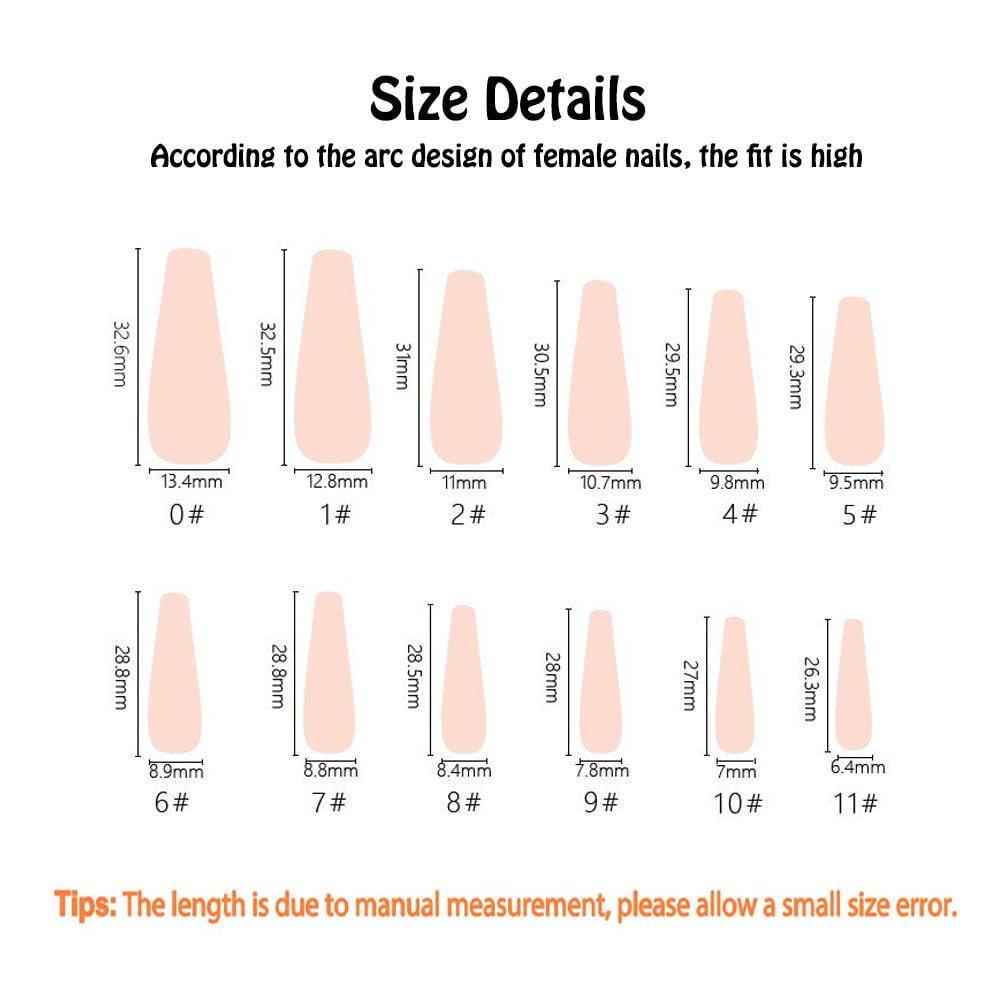 Stunning Matte Red Coffin Press-On Nails - 24 Pcs Long False Nails for Glamorous Looks