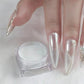 2 Boxes White Pearl Chrome Nail Powder - Mirror Effect Aurora Magic Pearlescent White Nail Powder Pigment, High Gloss Glitter Nail Art, Holographic Ice Aurora Dust for Manicure Decorations