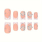 Charming Short Press-On Butterfly French Acrylic Nails - 24 Pcs Cute Square Stick-On Manicure for Women