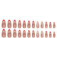 Gorgeous Almond French Tip Press-On Nails - 24Pcs Medium Acrylic with 3D Flower Design, Perfect Nude Finish!