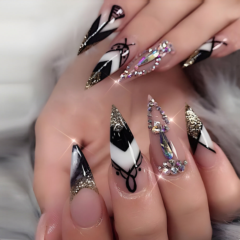 Glamorous Butterfly Nail Stickers - Hot Girl Cat Eye with Diamond Armor Design