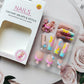 Gorgeous Pink Flower French Press-On Nails & Toenails Set - Full Cover Acrylic Nail Art Kit with Glue for Stunning Manicures and Pedicures