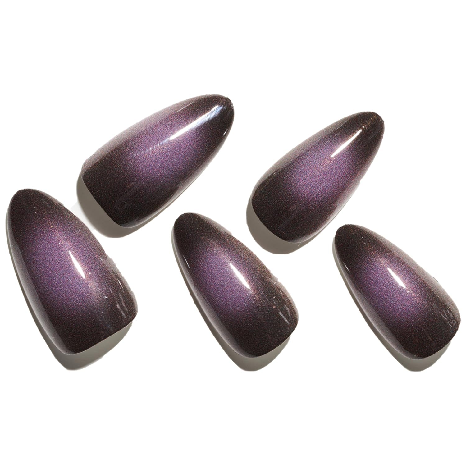 Stunning Black Pink Ombre Press-On Nails - Medium Almond, Purple Aurora Stiletto & Short Oval Tips - Reusable Acrylic Nail Kits for Glamorous Looks