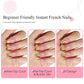 Glamorous Gold Chrome French Tip Press-On Nails - 150 Pcs Medium Almond DIY Gel Nail Tips with Stunning Designs