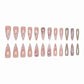 Glamorous Long Stiletto Press-On Nails with Bling Glitter & Rhinestones - 24 Pcs Luxury Acrylic Set