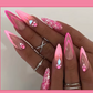 Stunning 24Pcs Gradient Pink Almond Fake Nails with Pearl Sparkle - Press-On Manicure Tips