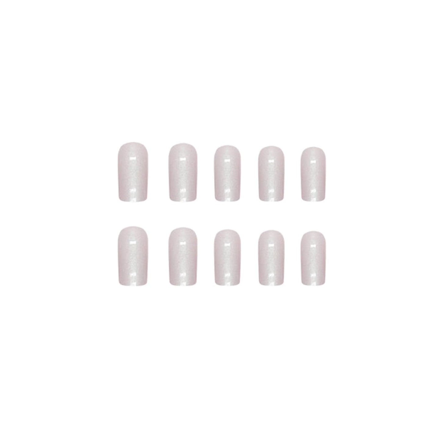 Glamorous Medium Square Chrome Press-On Nails - 24 Pcs Glossy Squoval Aurora Pearl Design