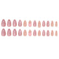 Glamorous Almond Press-On Nails - Medium Pink Glossy French Tips with Adorable Bow - 30 Pcs Set for Effortless Elegance