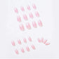 24PCS Flame Coffin Square Acrylic Press-On Nails - DIY Manicure Set for Women & Girls with Fire Design