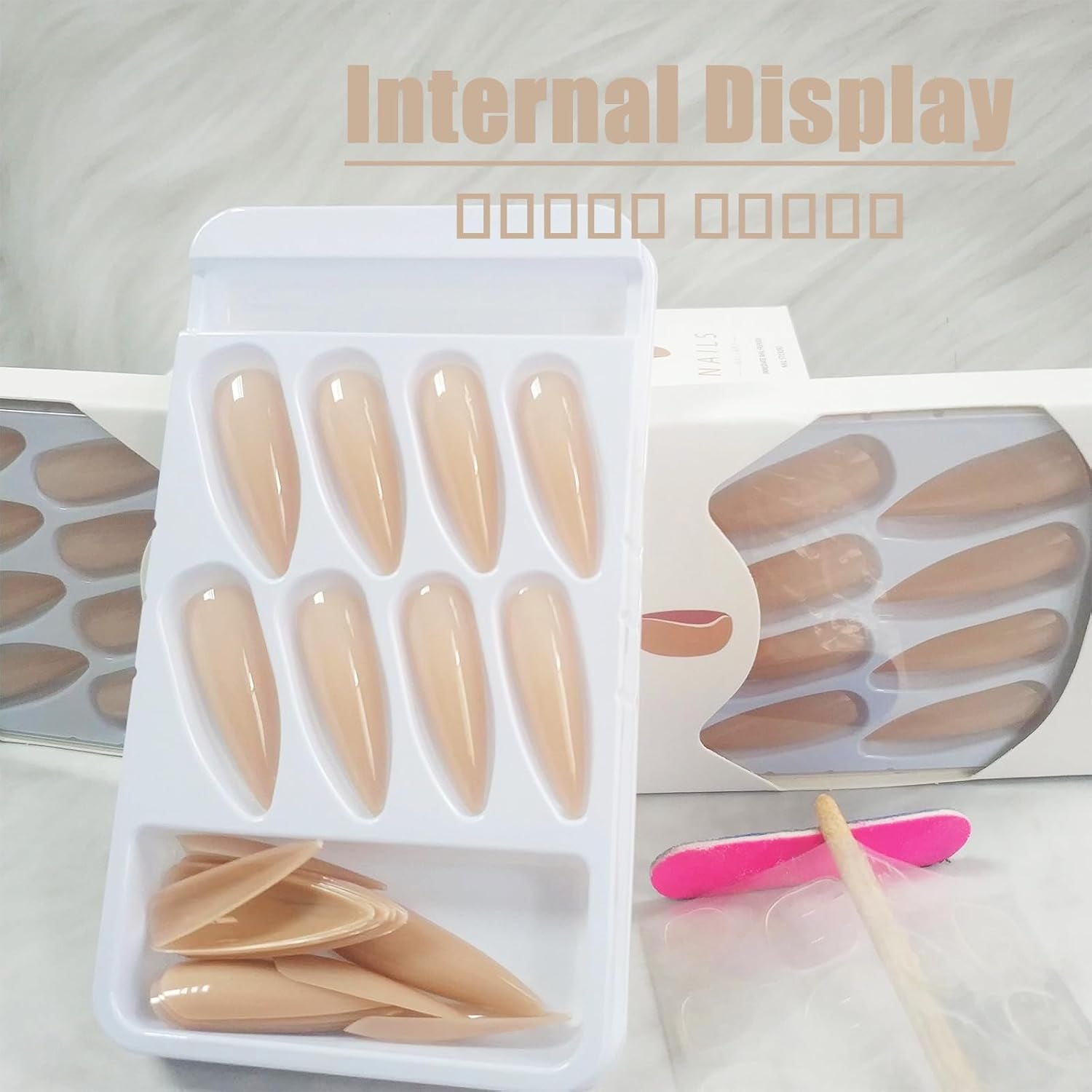Glamorous 24Pcs Stiletto Press-On Nails - Glossy Solid Color Acrylic Manicure for Chic Coquette Style