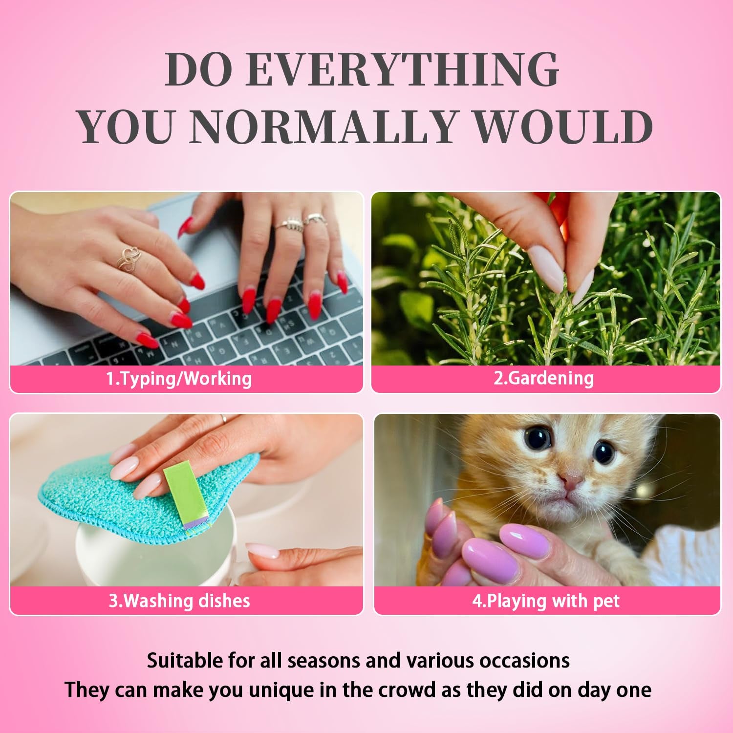 Dusty Pink Short Oval Press-On Acrylic Nails - Reusable Medium Fake Nails for Women - 24pcs Solid Color Set