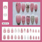 24Pcs Deep Red Baroque Starry Press-On Almond Nails - Stylish & Wearable Fake Nails for Women