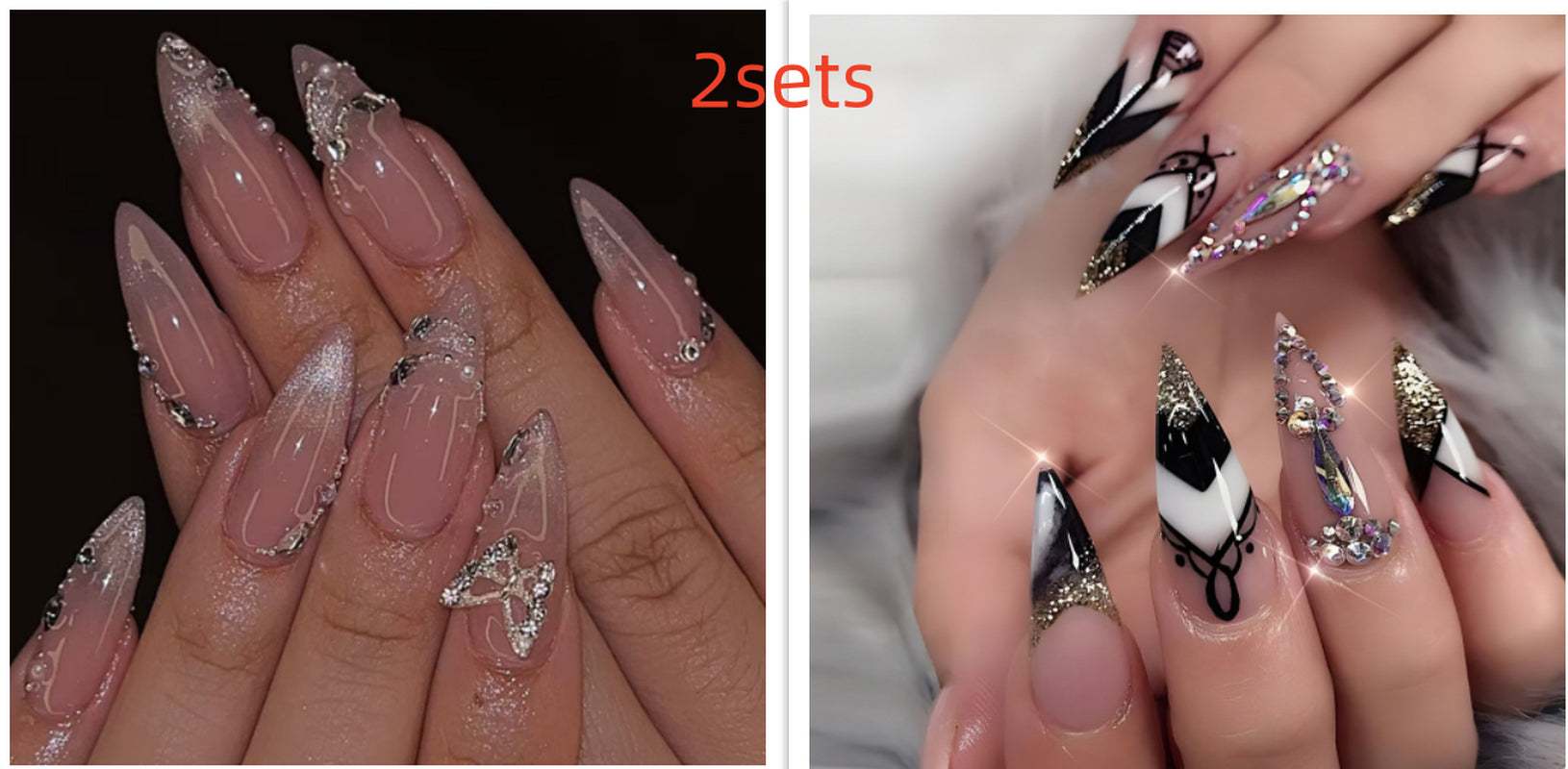 Glamorous Butterfly Nail Stickers - Hot Girl Cat Eye with Diamond Armor Design