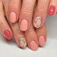 24Pcs Elegant Fairy White Flower Press-On Nails with Pink French Tips - Short Square Design for Effortless DIY Manicure
