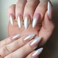 2 Boxes White Pearl Chrome Nail Powder - Mirror Effect Aurora Magic Pearlescent White Nail Powder Pigment, High Gloss Glitter Nail Art, Holographic Ice Aurora Dust for Manicure Decorations