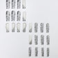 Elegant Silver French Press-On Nails with Rhinestones - 24Pcs Long Square Acrylic Nails for Stunning Manicures