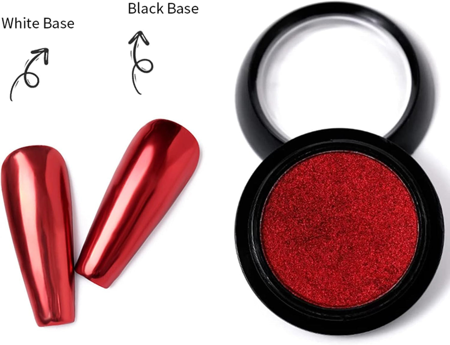 Transform Your Nails with 2 Boxes of Red Chrome Nail Powder - Holographic Metallic Mirror Effect Glitter for Stunning Manicure Designs!