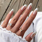 French Tip Chrome Press on Nails Almond Medium Fake Nails with Mirror Designs Glossy Glue on Acrylic Nails Nude Full Cover False Nails for Women