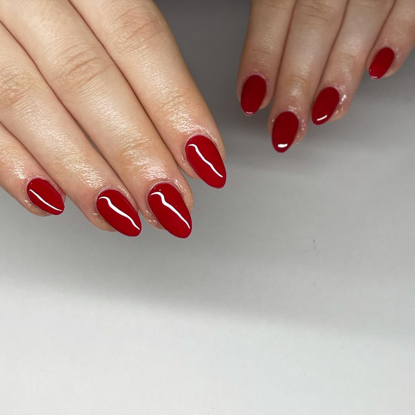 240 Pcs Almond Red Press-On Nails - Full Cover Solid Color Acrylic Fake Nails with 5 Sheets Adhesive Tabs for Effortless Glam!