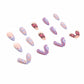 Gorgeous Butterfly Press-On Nails - Medium Almond Shape, 24 Pcs Pink Acrylic False Nails for Women and Girls